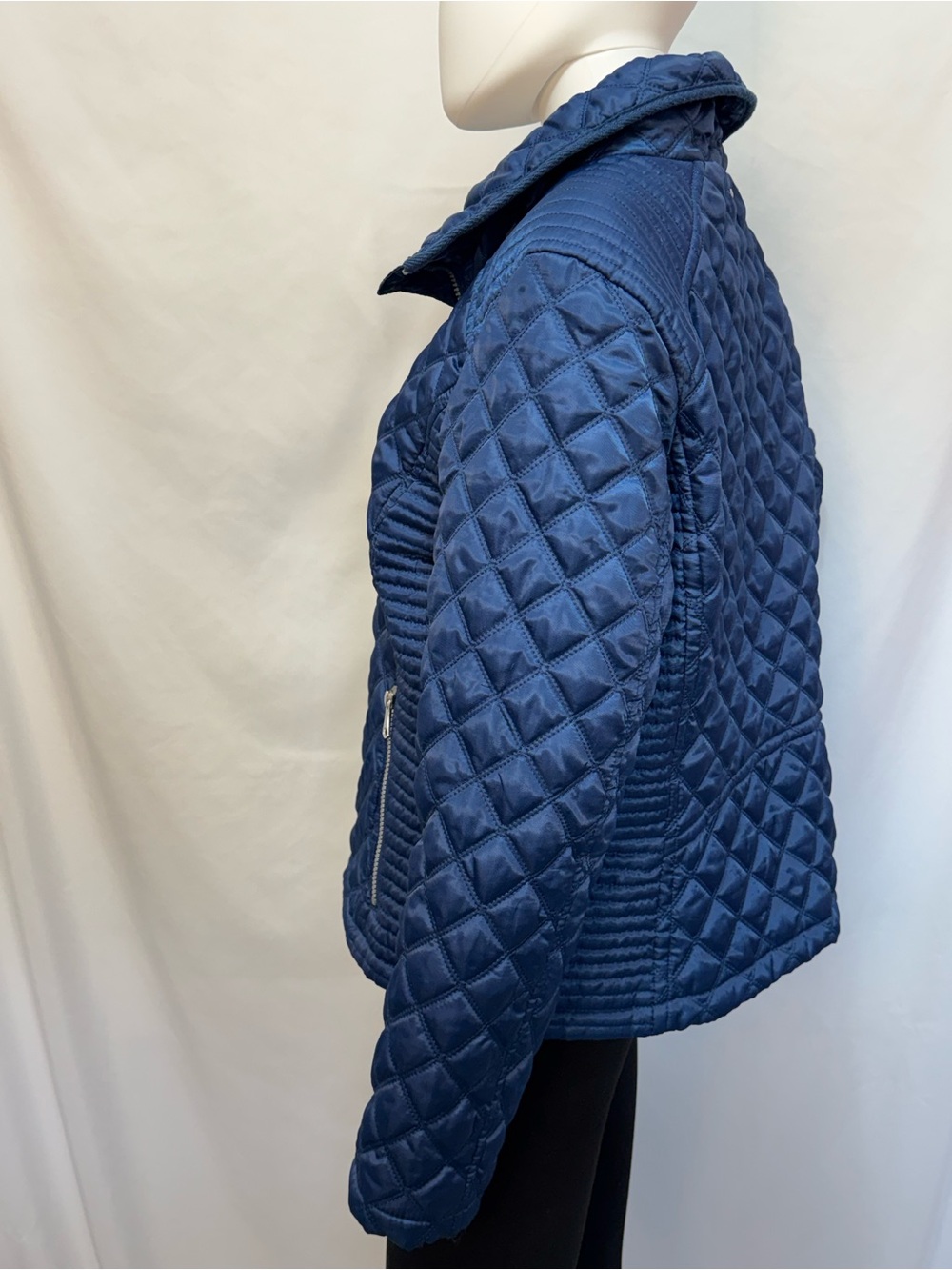 Marc New York Andrew Marc Diamond Quilted Navy Full Zip Up Jacket - Picture 5 of 13